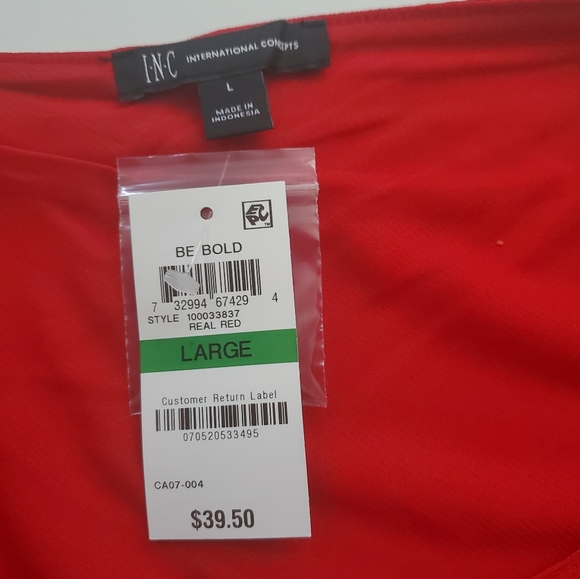 INC INTERNATIONAL CONCEPTS ONE-SHOULDER  MOCK NECK TOP - Picture 7 of 7